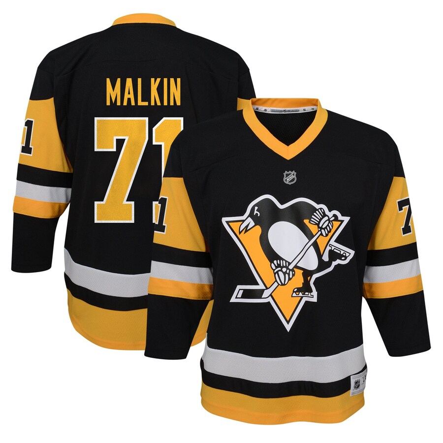 Youth Pittsburgh Penguins Evgeni Malkin Black Home Replica Player Jersey - Jersey