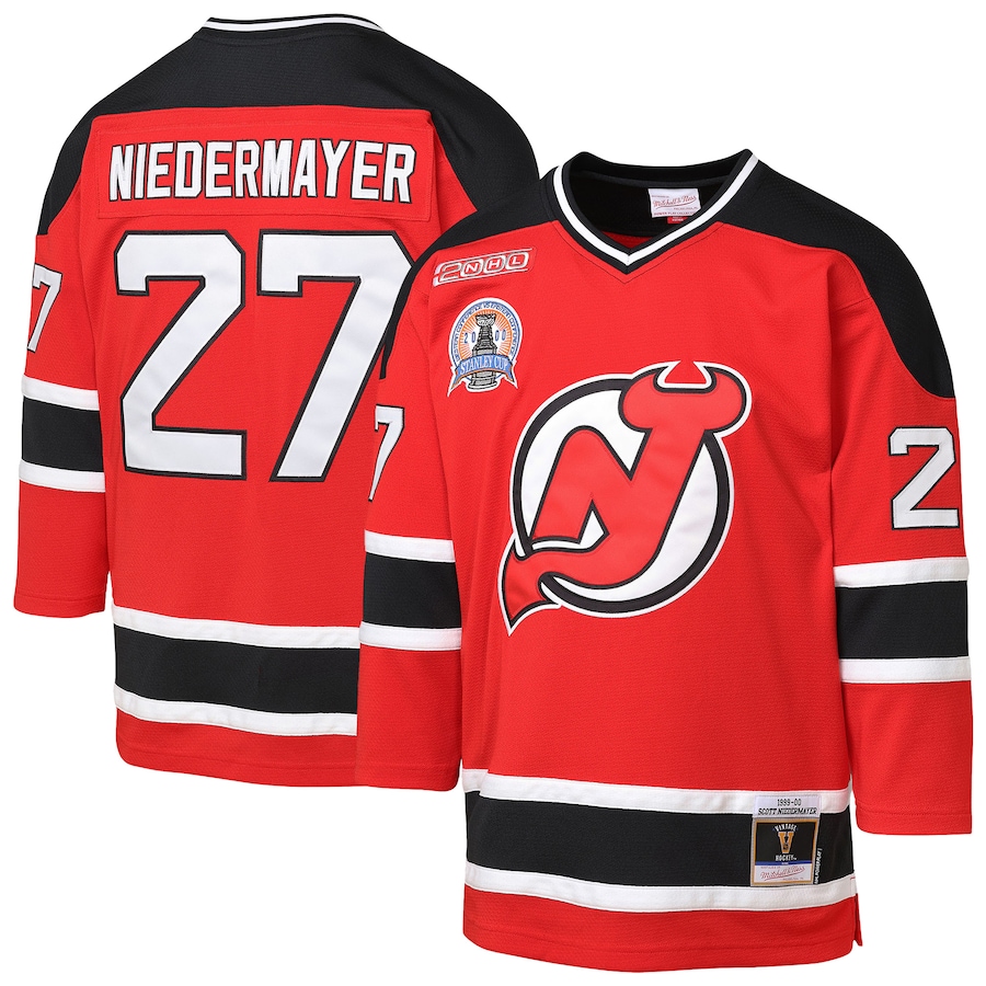 Youth New Jersey Devils Scott Niedermayer Mitchell & Ness Red  1999/00 Blue Line Player Jersey - Jersey