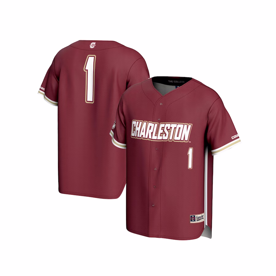 #1 Charleston Cougars GameDay Greats Unisex Lightweight Baseball Fashion Jersey - Maroon - Jersey