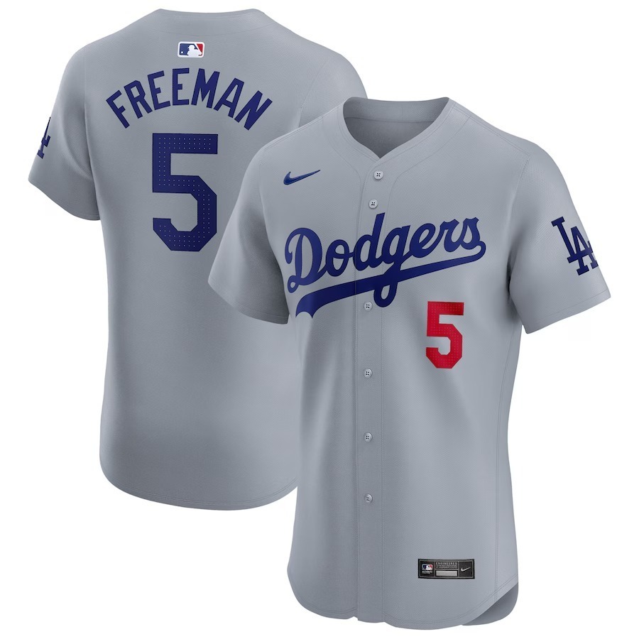 Men's Los Angeles Dodgers Freddie Freeman Nike Gray Alternate Elite Player Jersey - Jersey