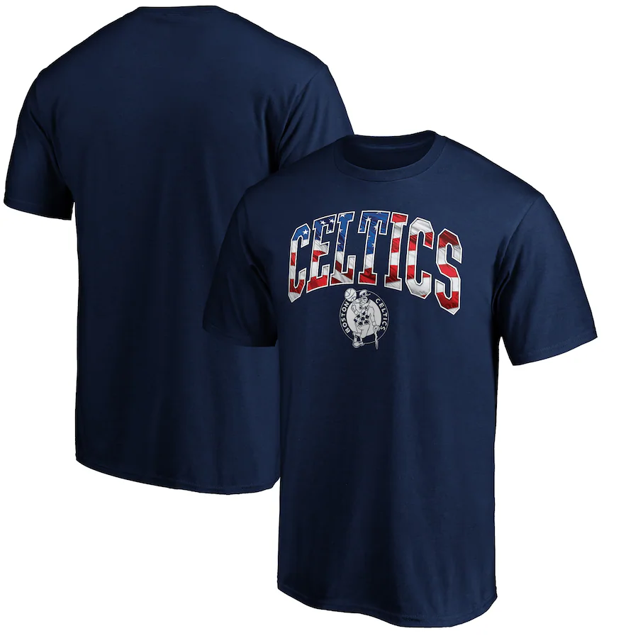 Men's Boston Celtics Navy Banner Wave T-Shirt - Jersey