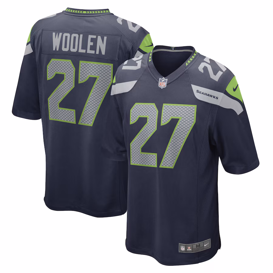 Men's Seattle Seahawks Tariq Woolen Nike College Navy Game Player Jersey - Jersey