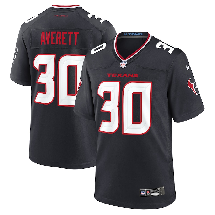 Men's Houston Texans Anthony Averett Nike Navy Team Game Jersey - Jersey