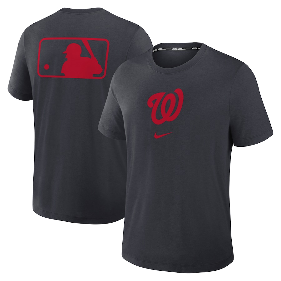Men's Washington Nationals Nike Navy Authentic Collection Early Work Tri-Blend Performance T-Shirt - Jersey