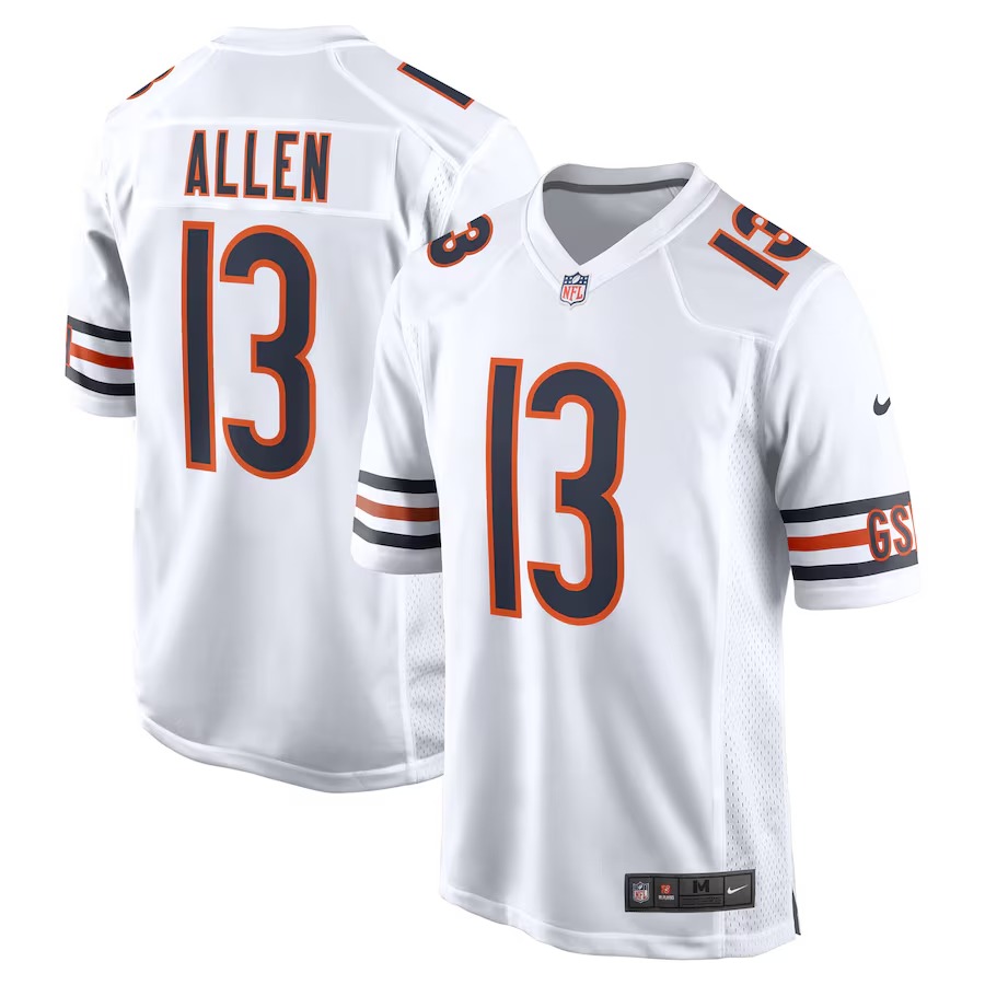 Men's Chicago Bears Keenan Allen Nike  White Game Jersey - Jersey