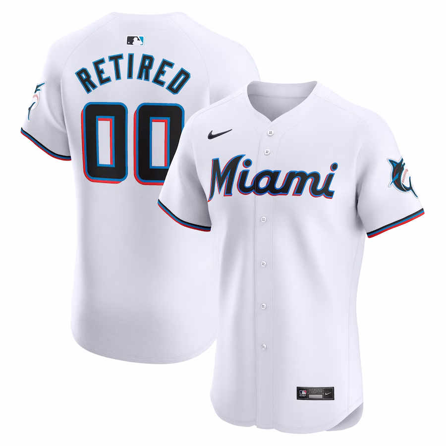 Men's Miami Marlins Nike White Home Elite Pick-A-Player Retired Roster Jersey - Jersey