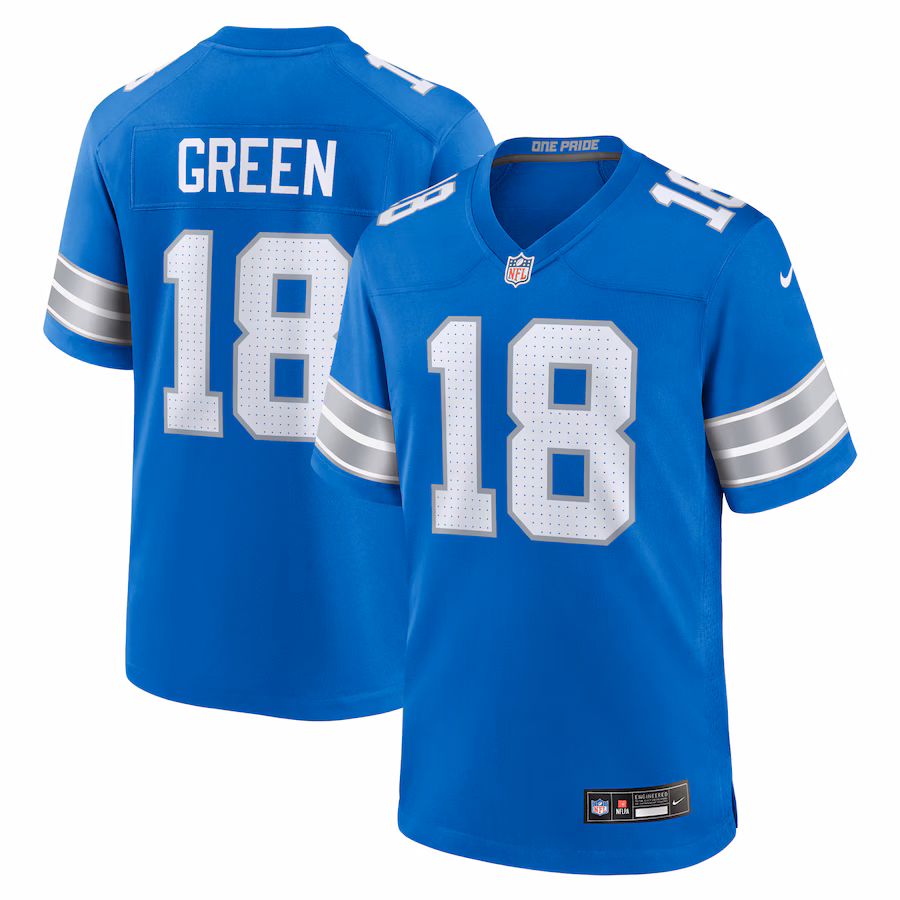 Men's Detroit Lions Antoine Green Nike Blue Team Game Jersey - Jersey