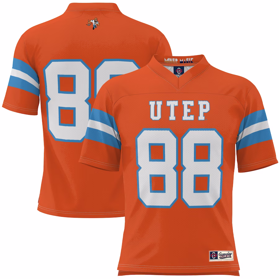 #88 UTEP Miners GameDay Greats Throwback Football Jersey - Orange - Jersey