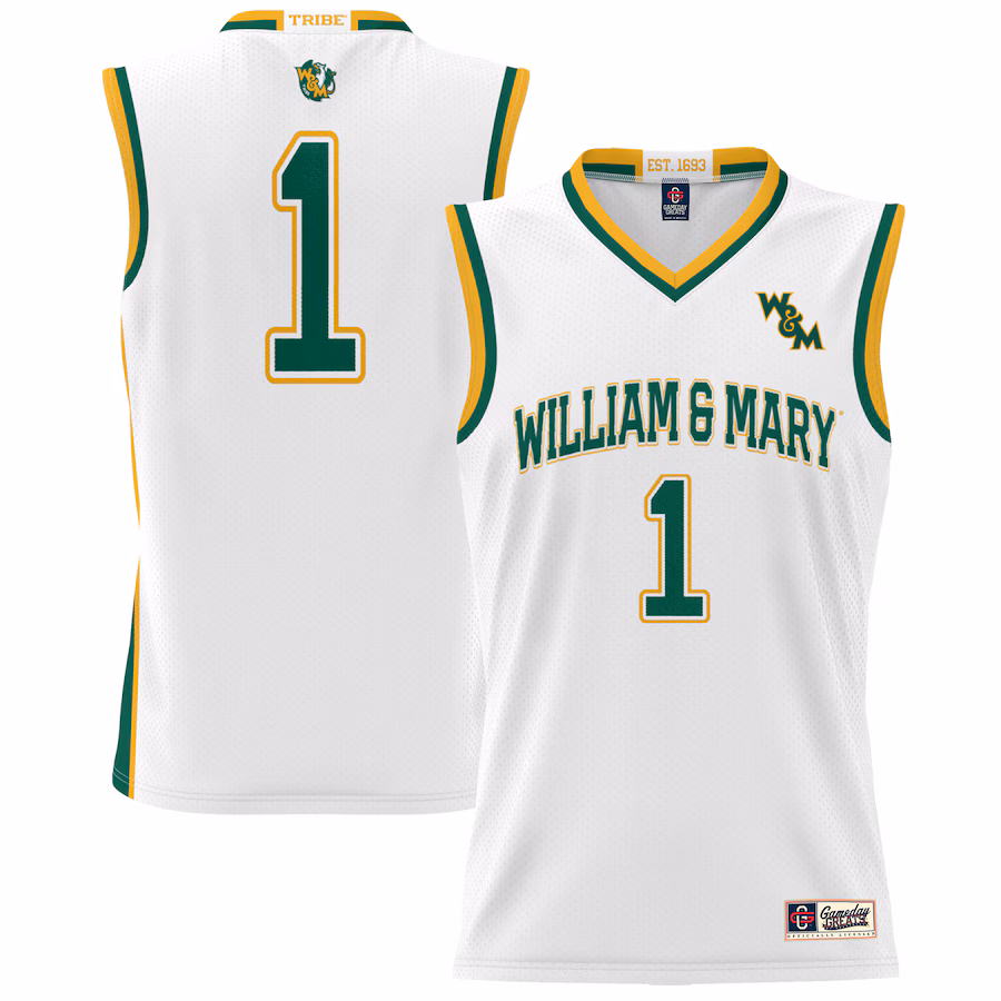 #1 William & Mary Tribe GameDay Greats Unisex Lightweight Basketball Jersey - White - Jersey
