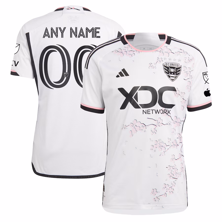 Men's D.C. United adidas White 2023 The Cherry Blossom Kit Authentic Custom Jersey - Jersey