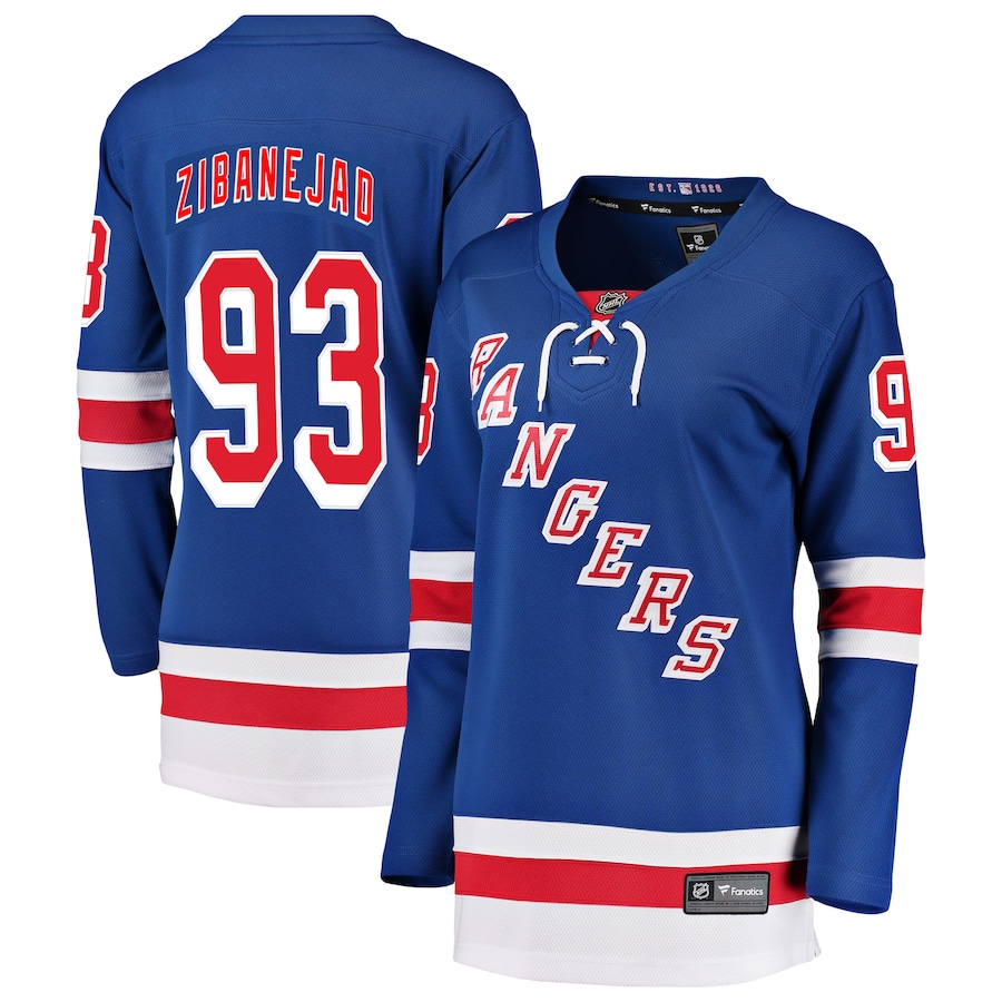 Women's New York Rangers Mika Zibanejad Fanatics Blue Breakaway Player Jersey - Jersey