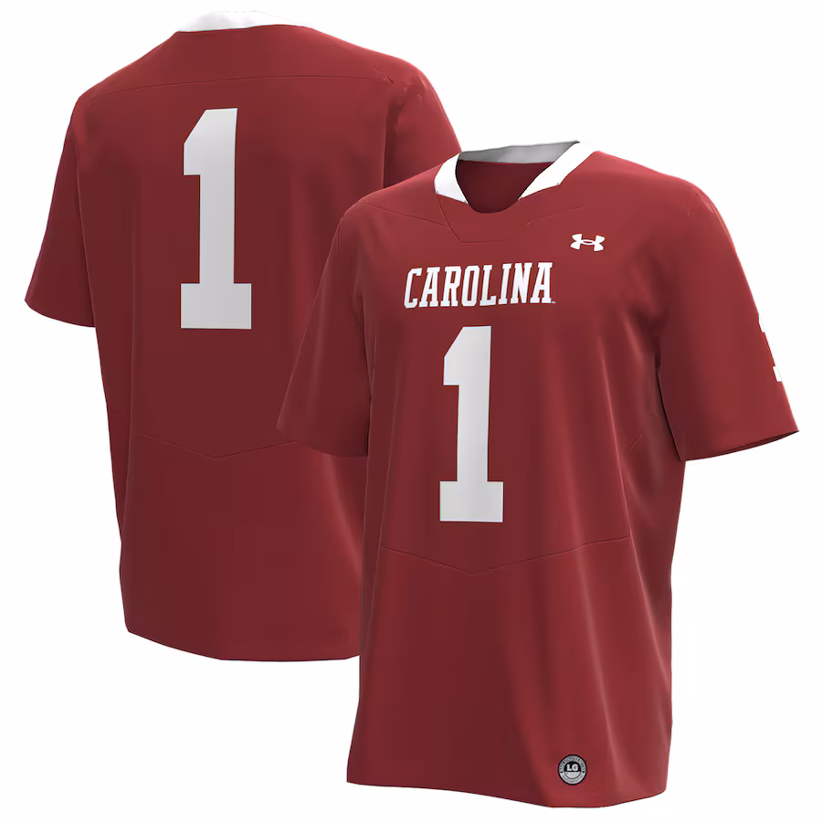 Men's Under Armour #1 Garnet South Carolina Gamecocks Throwback Replica Jersey - Jersey
