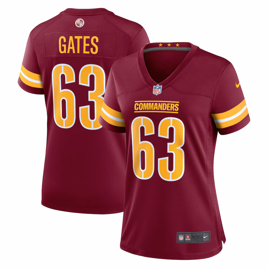 Women's Washington Commanders Nick Gates Nike Burgundy Game Player Jersey - Jersey