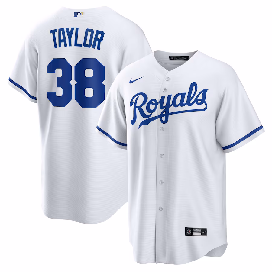 Men's Kansas City Royals Josh Taylor Nike White Home Replica Player Jersey - Jersey
