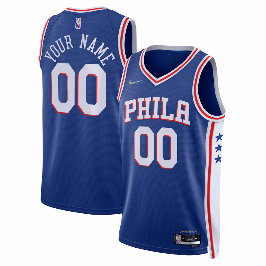 Men's Philadelphia 76ers Nike Royal 2021/22 Diamond Swingman Custom Jersey - Icon Edition - Jersey