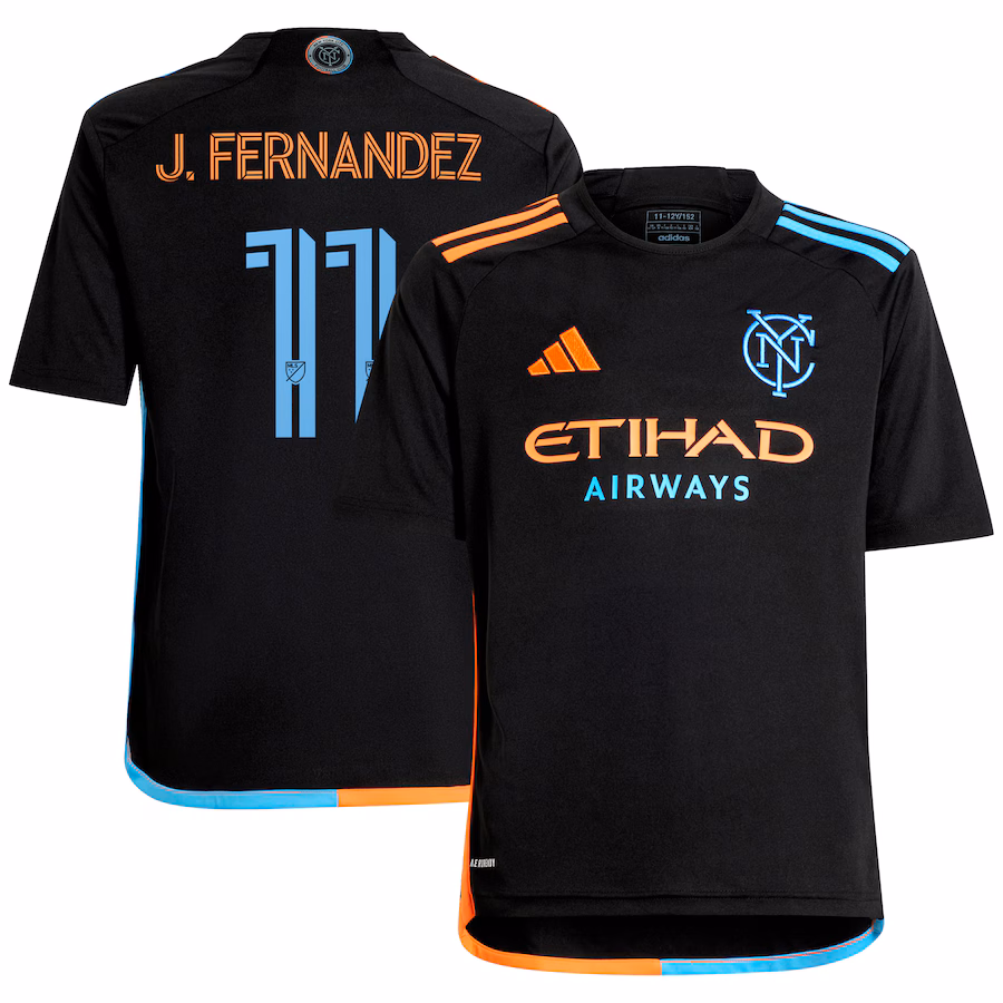 Youth New York City FC Julian Fernandez adidas Black 2024 24/7 Kit Replica Player Jersey - Jersey
