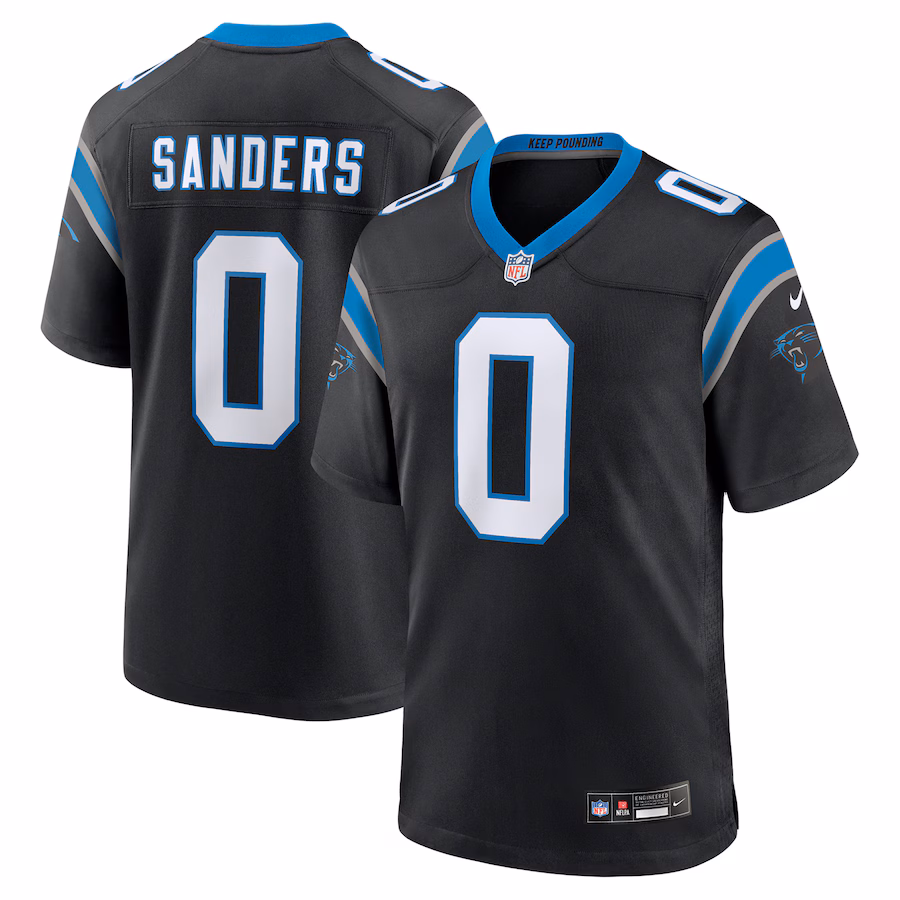Men's Carolina Panthers Ja'Tavion Sanders Nike Black Game Jersey - Jersey