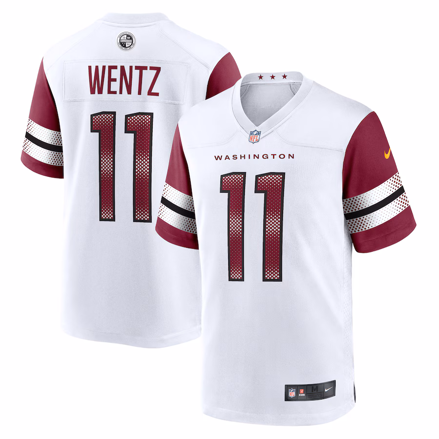 Men's Washington Commanders Carson Wentz Nike White Game Jersey - Jersey