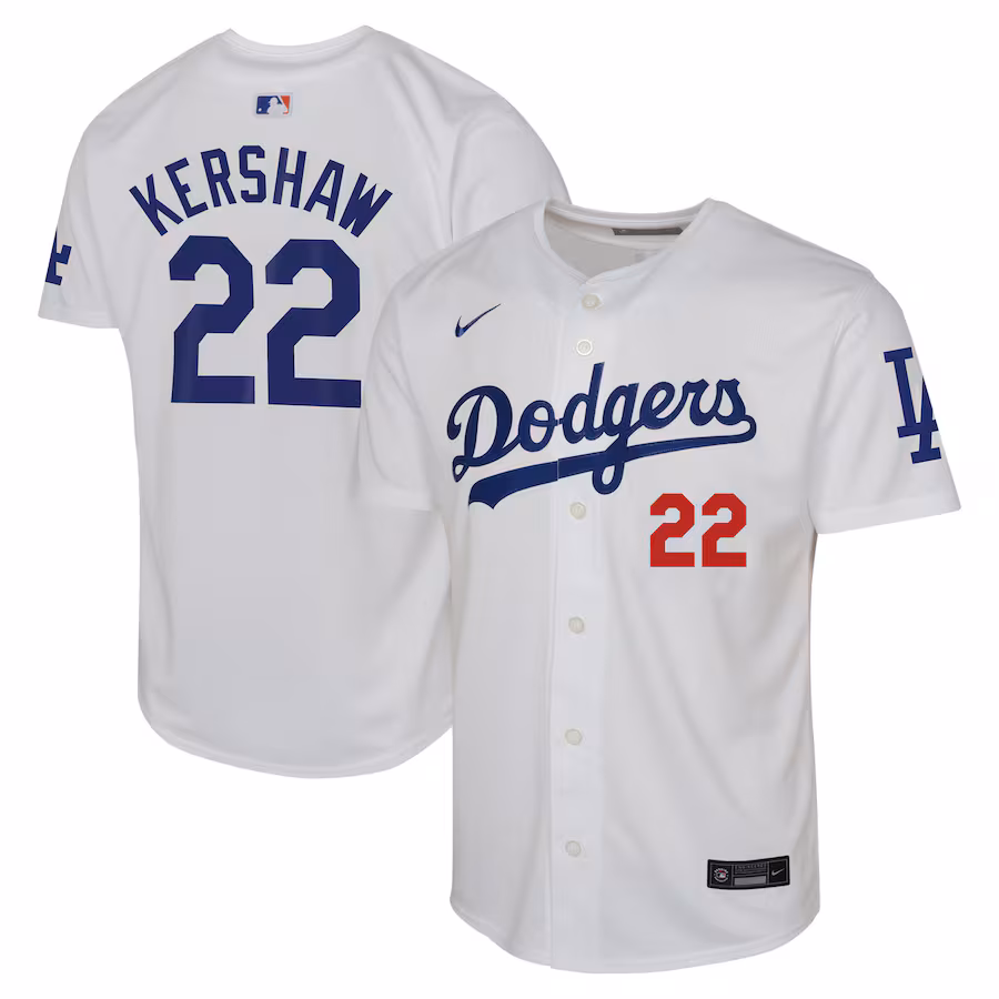 Youth Los Angeles Dodgers Clayton Kershaw Nike White Home Limited Jersey - Jersey
