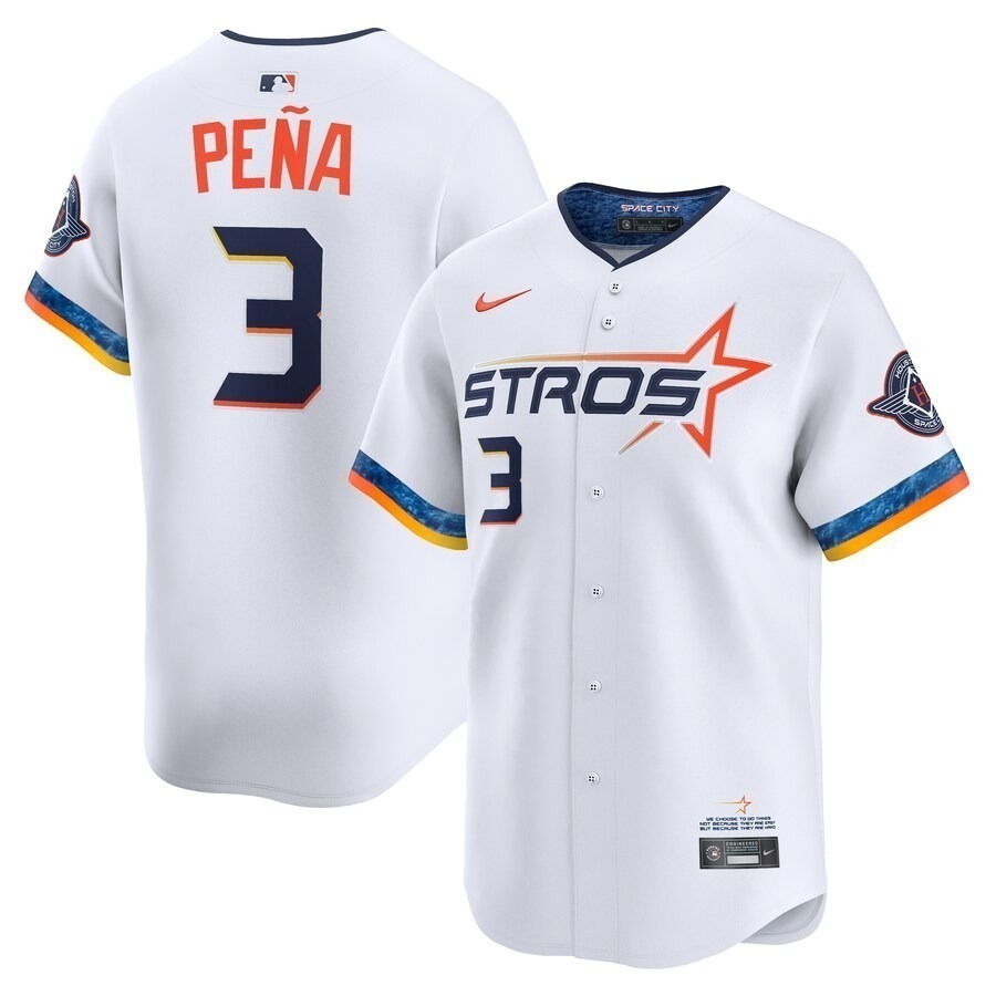Men's Houston Astros Jeremy Peña Nike White 2025 City Connect Limited Player Jersey - Jersey