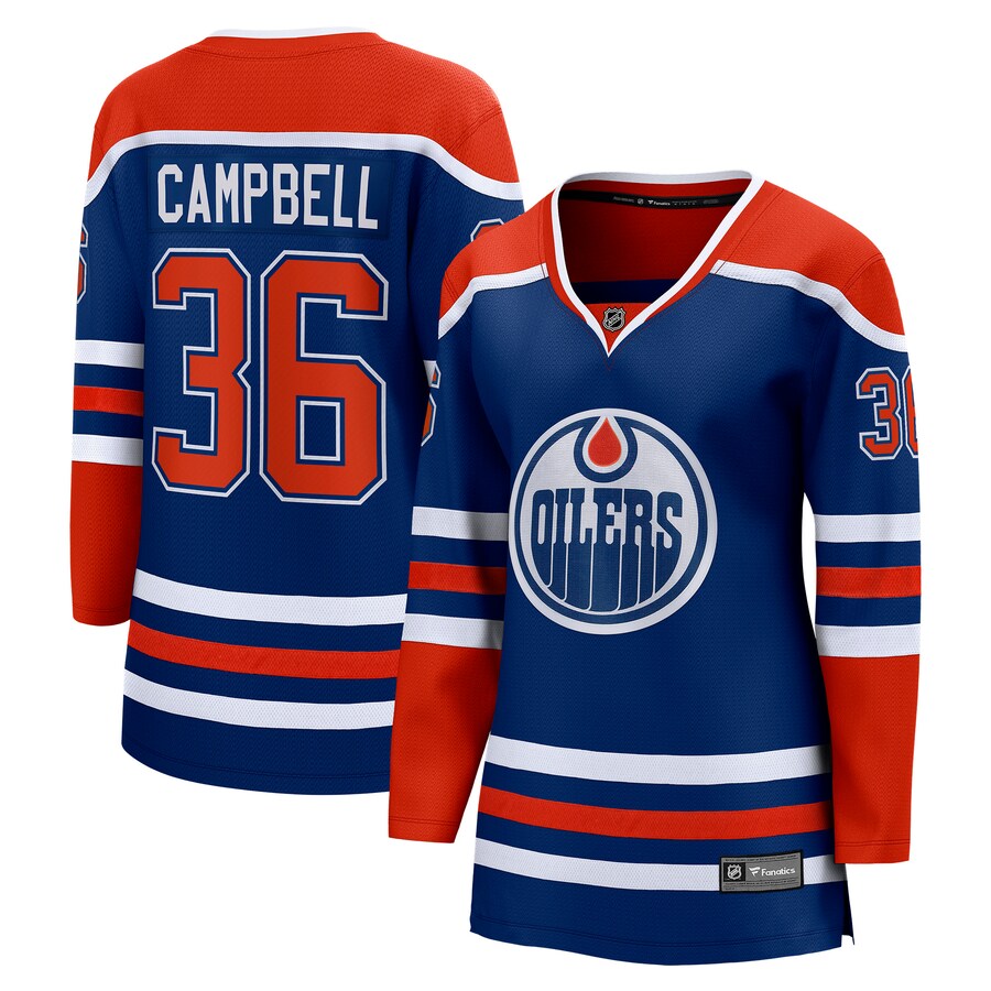 Women's Edmonton Oilers Jack Campbell Fanatics Branded Royal Home Breakaway Player Jersey - Jersey