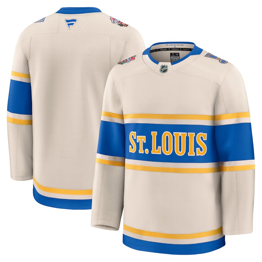 Men's St. Louis Blues Fanatics Cream 2025 NHL Winter Classic Premium Jersey - Jersey