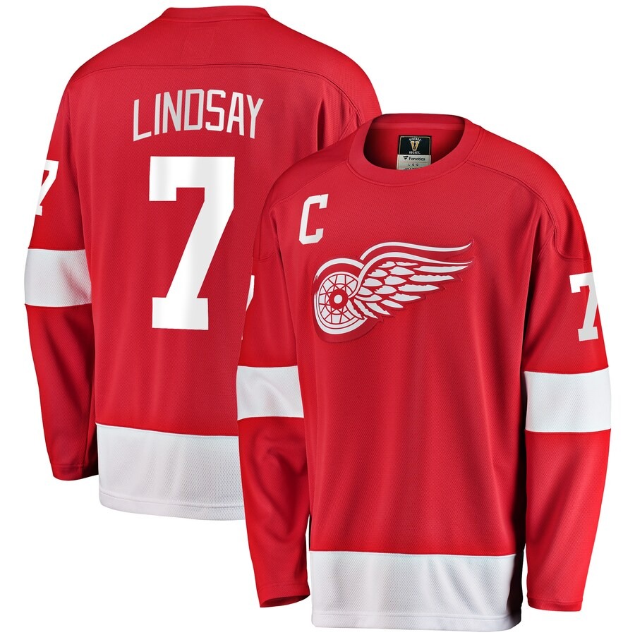 Men's Detroit Red Wings Ted Lindsay Fanatics Branded Red Premier Breakaway Retired Player Jersey - Jersey