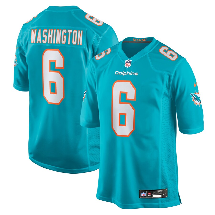 Men's Miami Dolphins Malik Washington Nike Aqua Team Game Jersey - Jersey