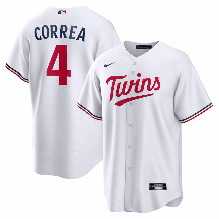 Men's Minnesota Twins Carlos Correa Nike White Home Replica Player Jersey - Jersey