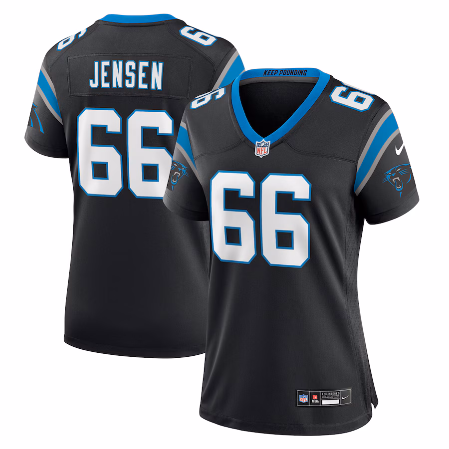 Women's Carolina Panthers Nash Jensen Nike  Black Team Game Jersey - Jersey