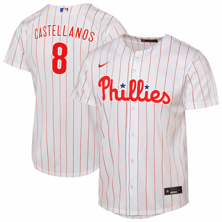 Youth Philadelphia Phillies Nick Castellanos Nike White Home Replica Player Jersey - Jersey