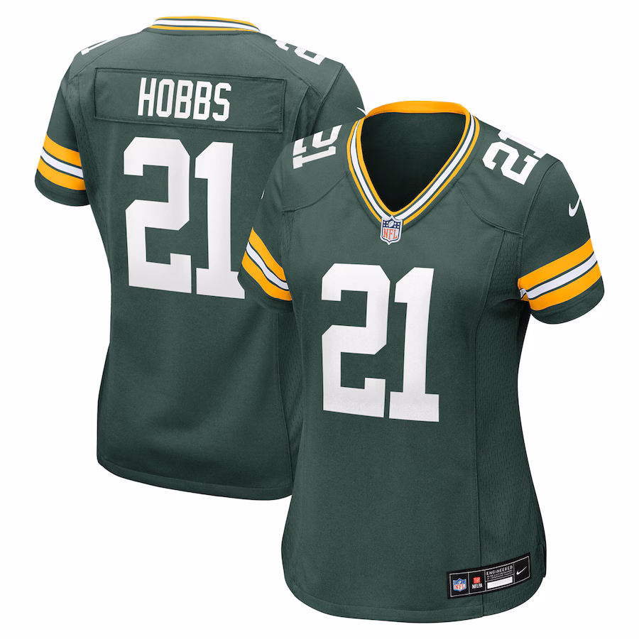 Women's Green Bay Packers Nate Hobbs Nike Green Team Game Jersey - Jersey