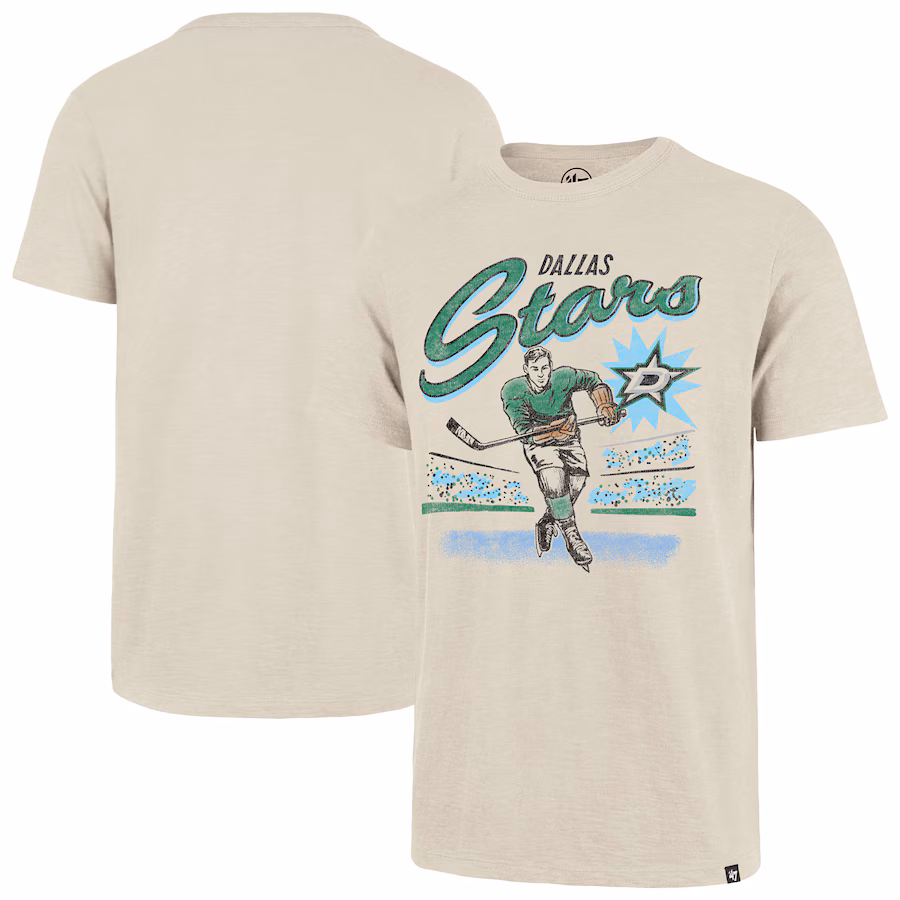 Men's Dallas Stars '47 Natural Hockey Player Golden Age Scrum T-Shirt - Jersey