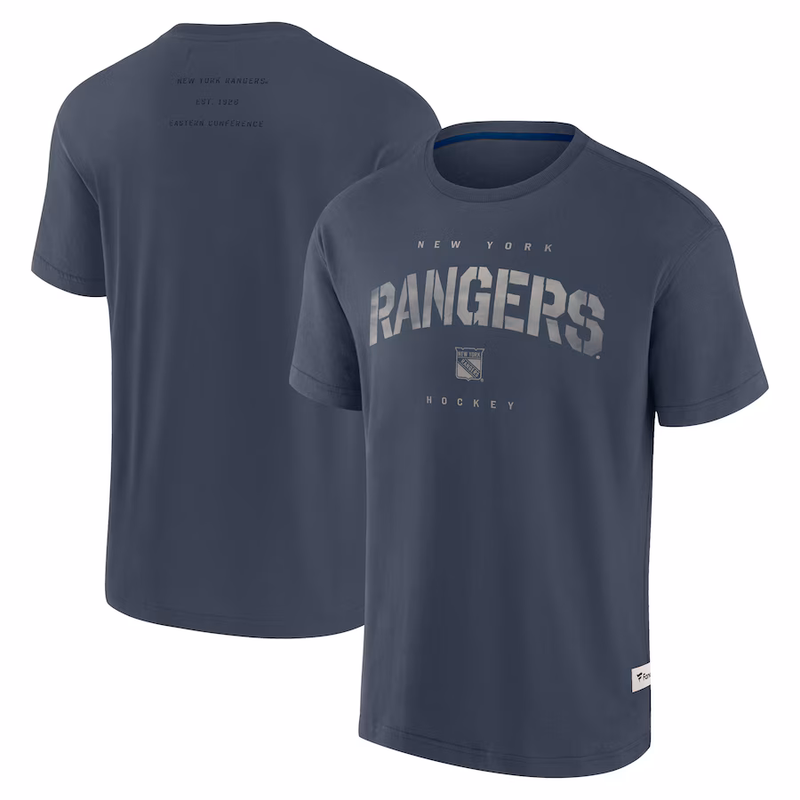 Men's New York Rangers Fanatics Navy Elements Weathered Tonal Future Ground T-Shirt - Jersey