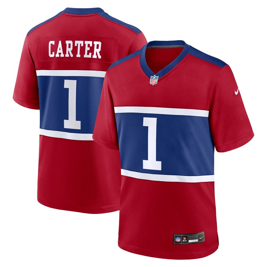 Men's New York Giants Abdul Carter Nike Red First Round Pick Alternate Game Jersey - Jersey