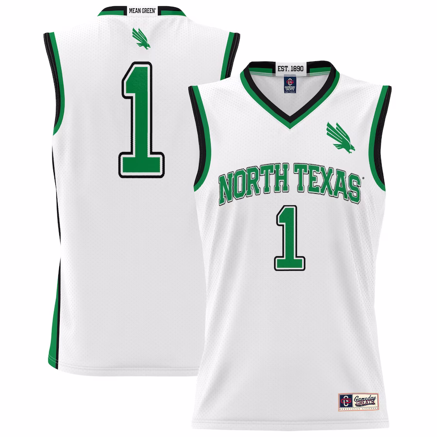 #1 North Texas Mean Green GameDay Greats Youth Lightweight Basketball Jersey - White - Jersey