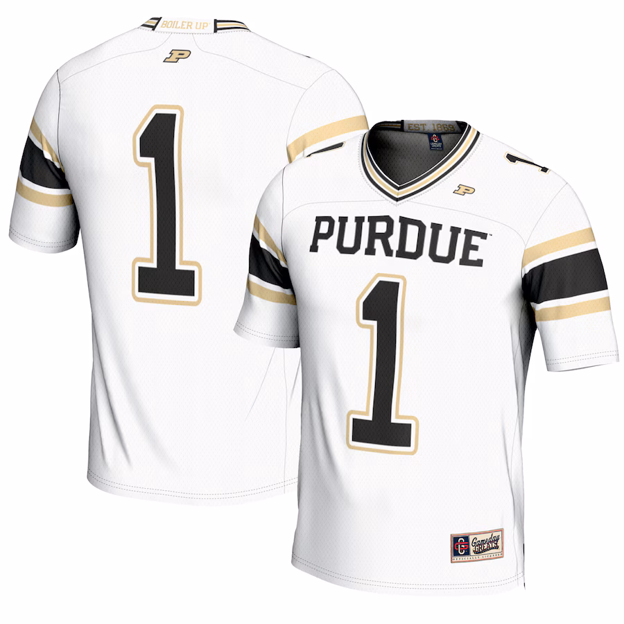 Youth GameDay Greats #1 White Purdue Boilermakers Endzone Football Jersey - Jersey