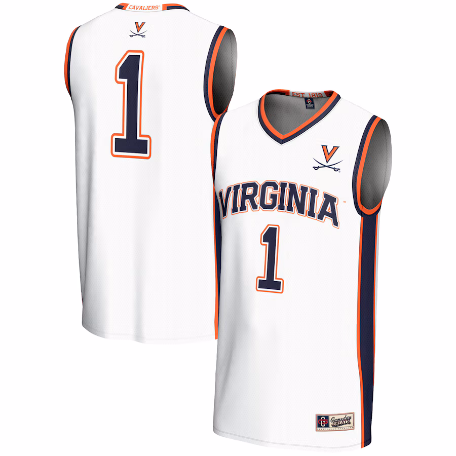 Male GameDay Greats #1  White Virginia Cavaliers  Lightweight Basketball Jersey - Jersey