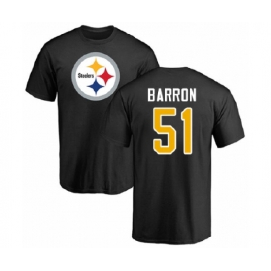 Pittsburgh Steelers #51 Mark Barron Black Name & Number Logo T-Shirt - Jersey