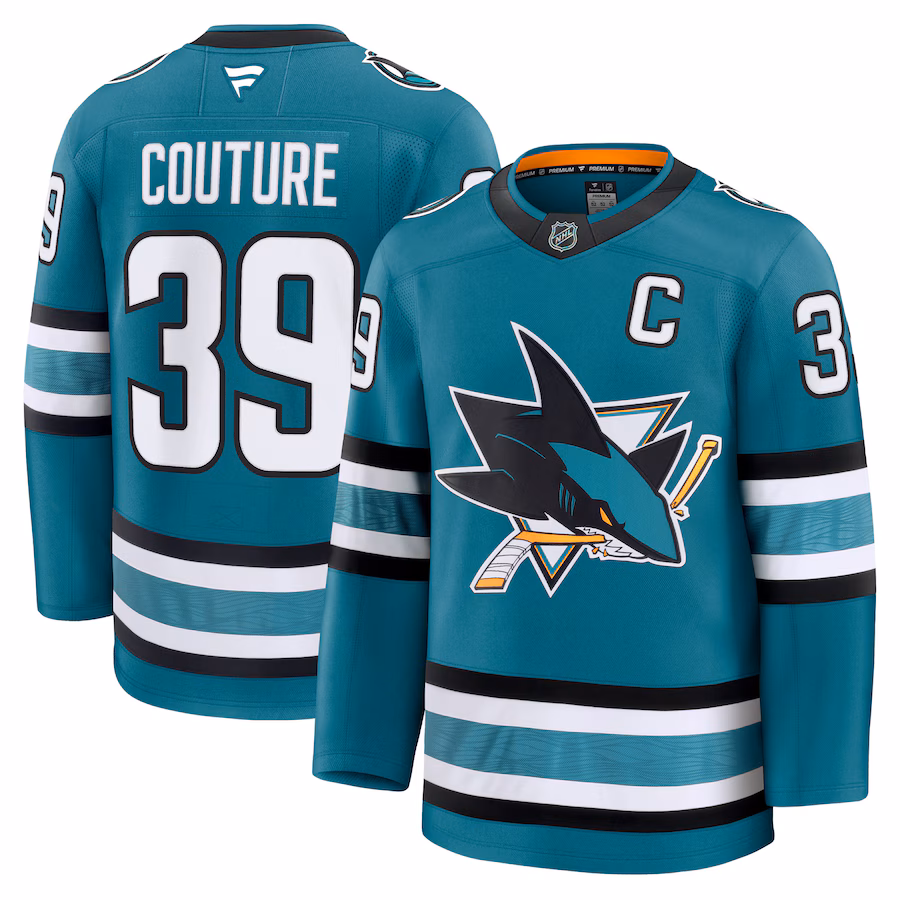 Men's San Jose Sharks Logan Couture Fanatics Teal Home Premium Jersey - Jersey