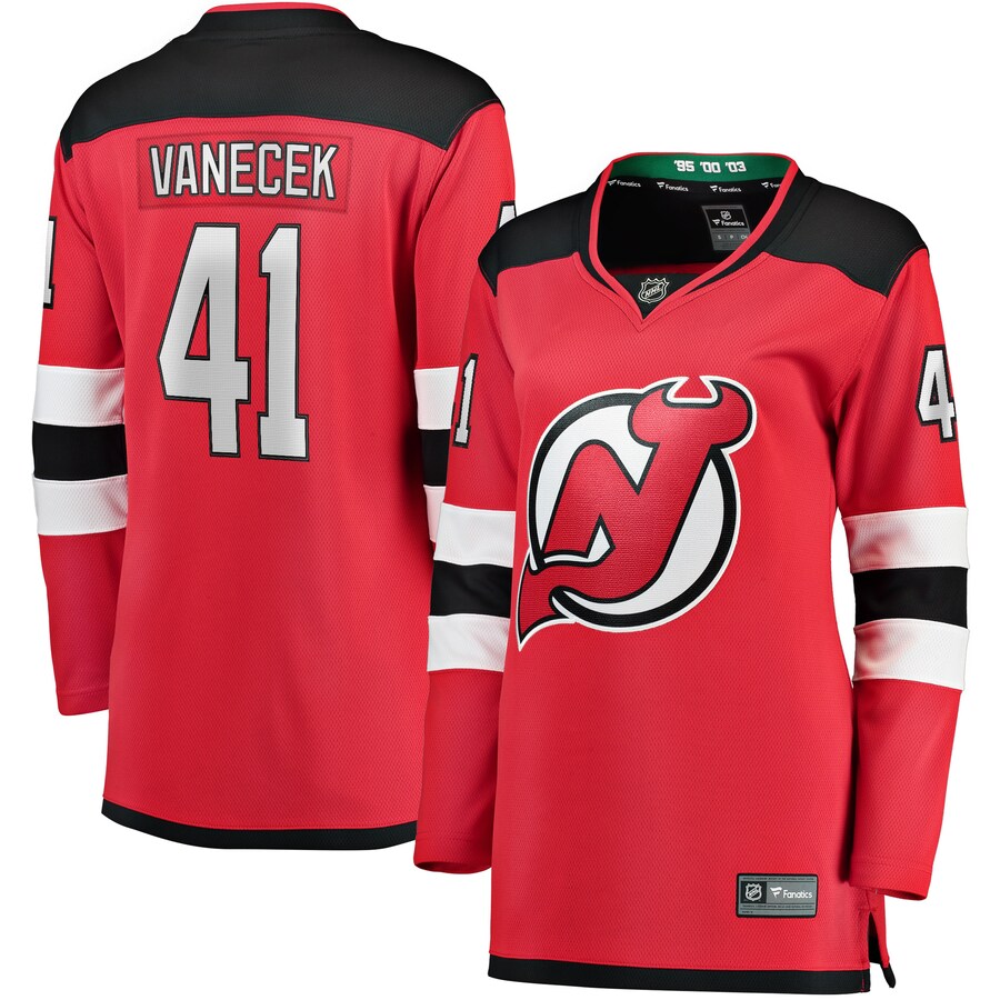 Women's New Jersey Devils Vitek Vanecek Fanatics Branded Red Home Breakaway Player Jersey - Jersey