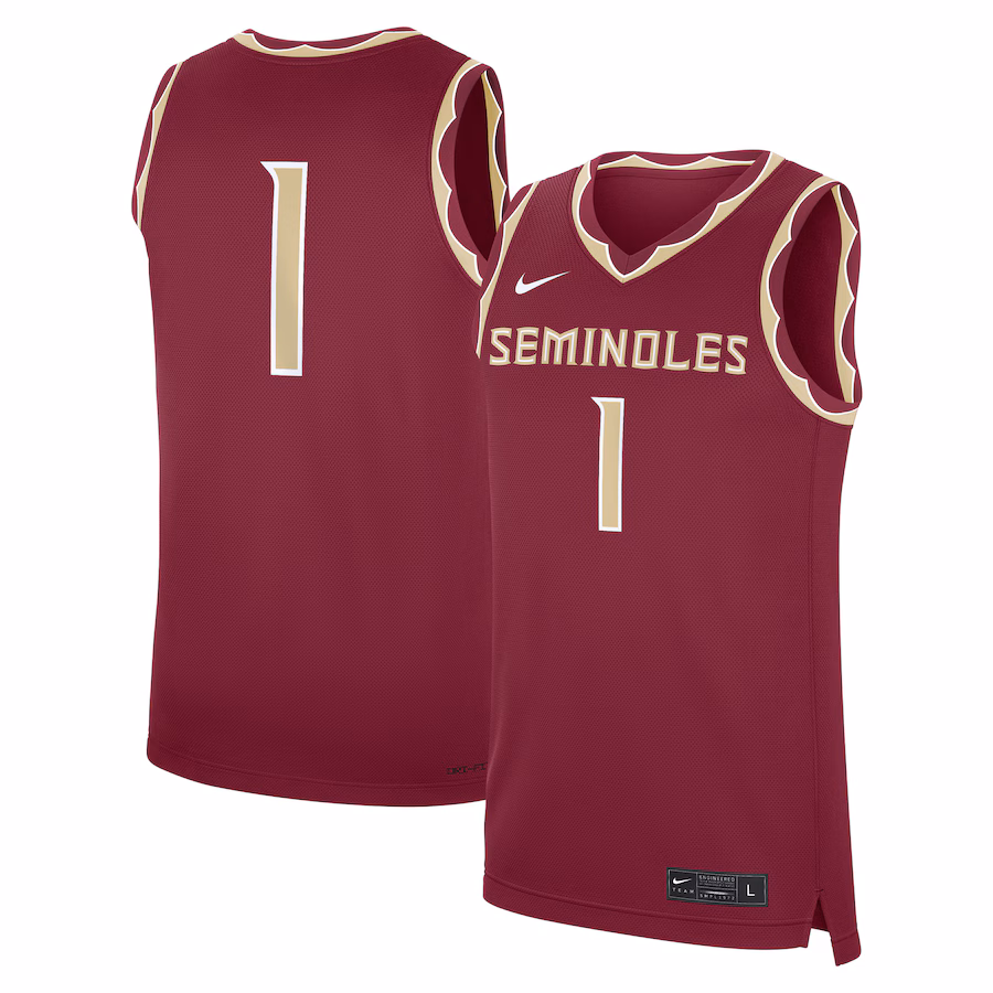 Men's Nike #1 Garnet Florida State Seminoles Road Replica Jersey - Jersey