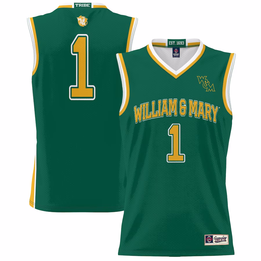 #1 William & Mary Tribe GameDay Greats Unisex Lightweight Basketball Jersey - Green - Jersey