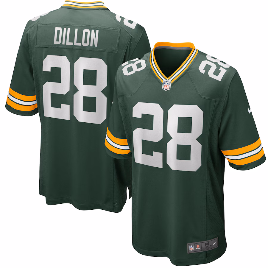 Men's Green Bay Packers AJ Dillon Nike Green Team Game Jersey - Jersey