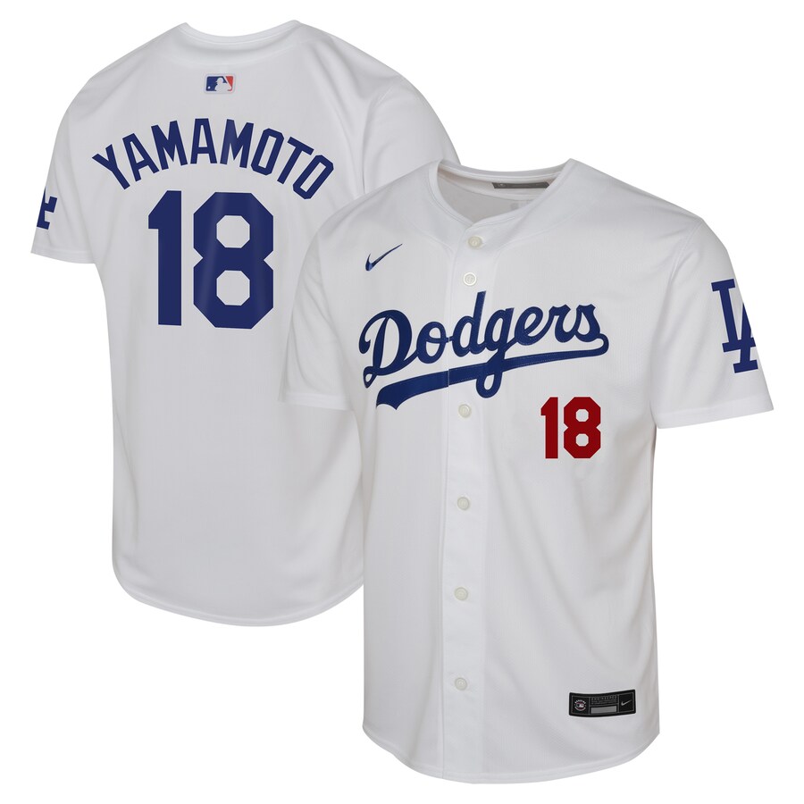 Youth Los Angeles Dodgers Yoshinobu Yamamoto Nike White Home Limited Player Jersey - Jersey