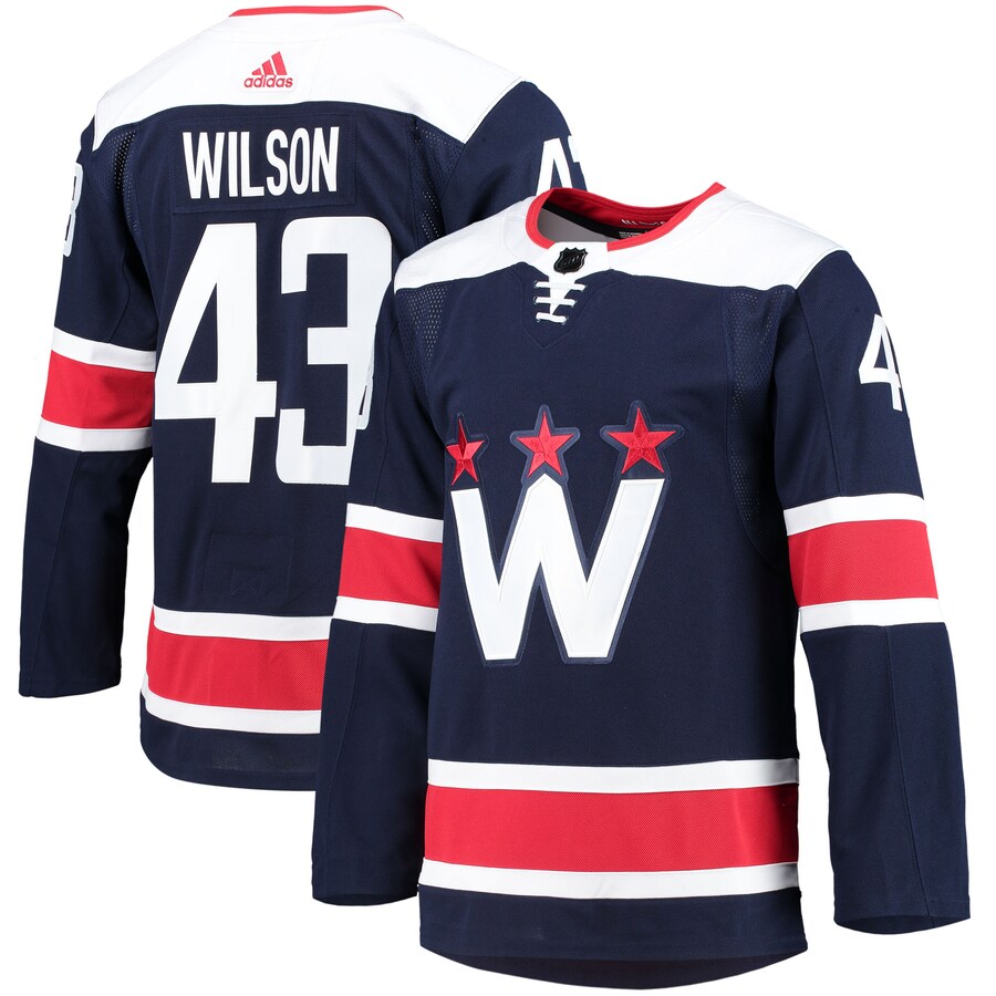 Men's Washington Capitals Tom Wilson adidas Navy Alternate Primegreen Authentic Pro Player Jersey - Jersey