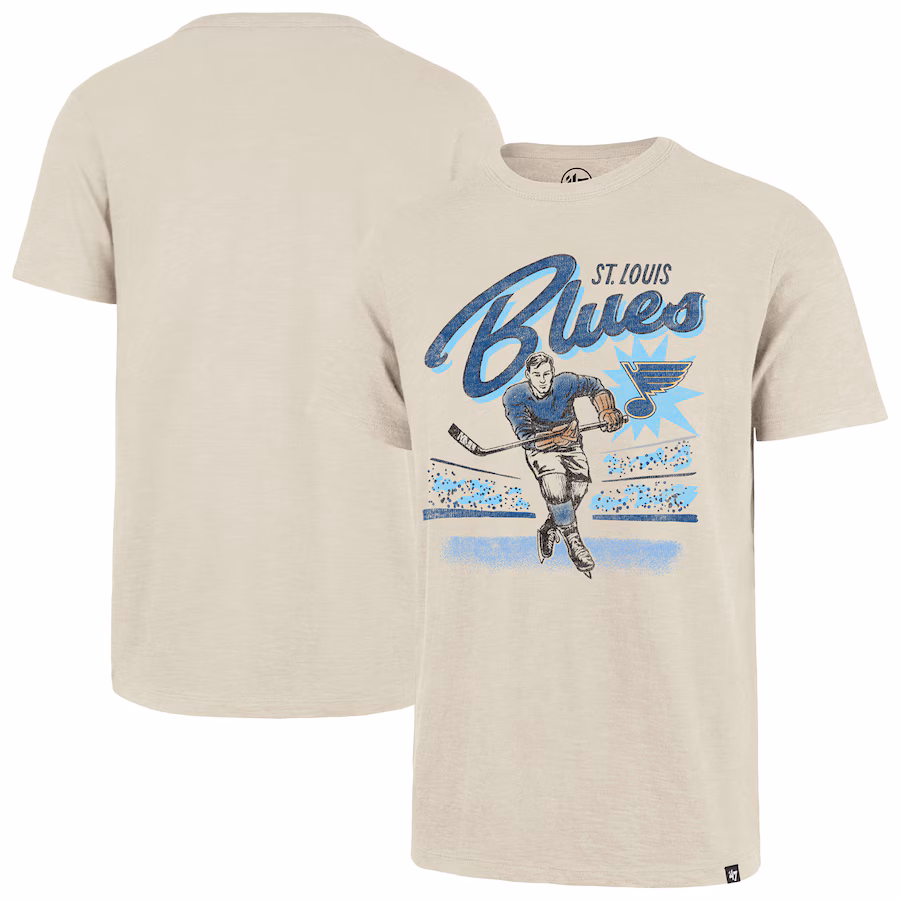 Men's St. Louis Blues '47 Natural Hockey Player Golden Age Scrum T-Shirt - Jersey