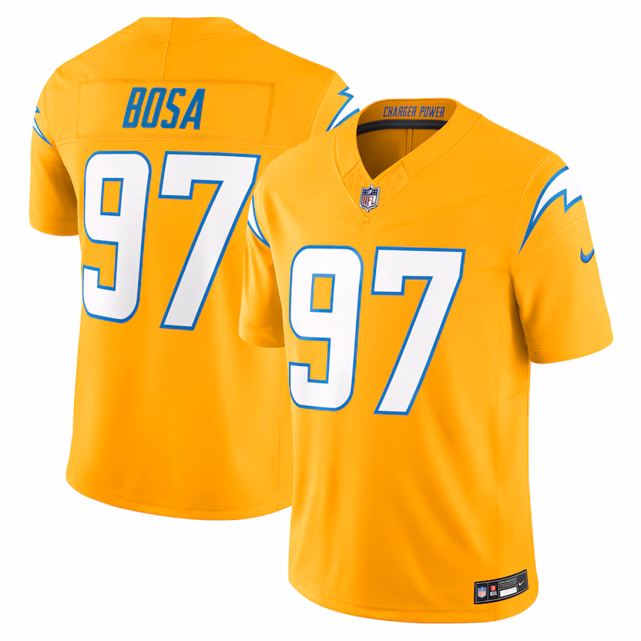 Men's Los Angeles Chargers Joey Bosa Nike Gold Alternate Charger Power Vapor F.U.S.E. Limited Jersey - Jersey