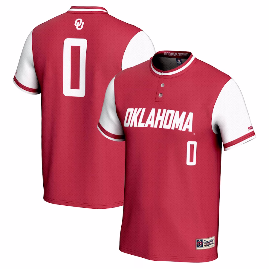 #0 Oklahoma Sooners GameDay Greats Unisex Lightweight Softball Jersey - Crimson - Jersey