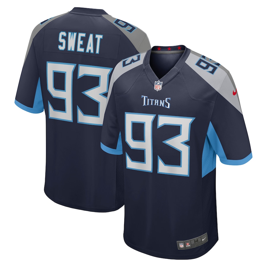 Men's Tennessee Titans T'Vondre Sweat Nike Navy Team Game Jersey - Jersey